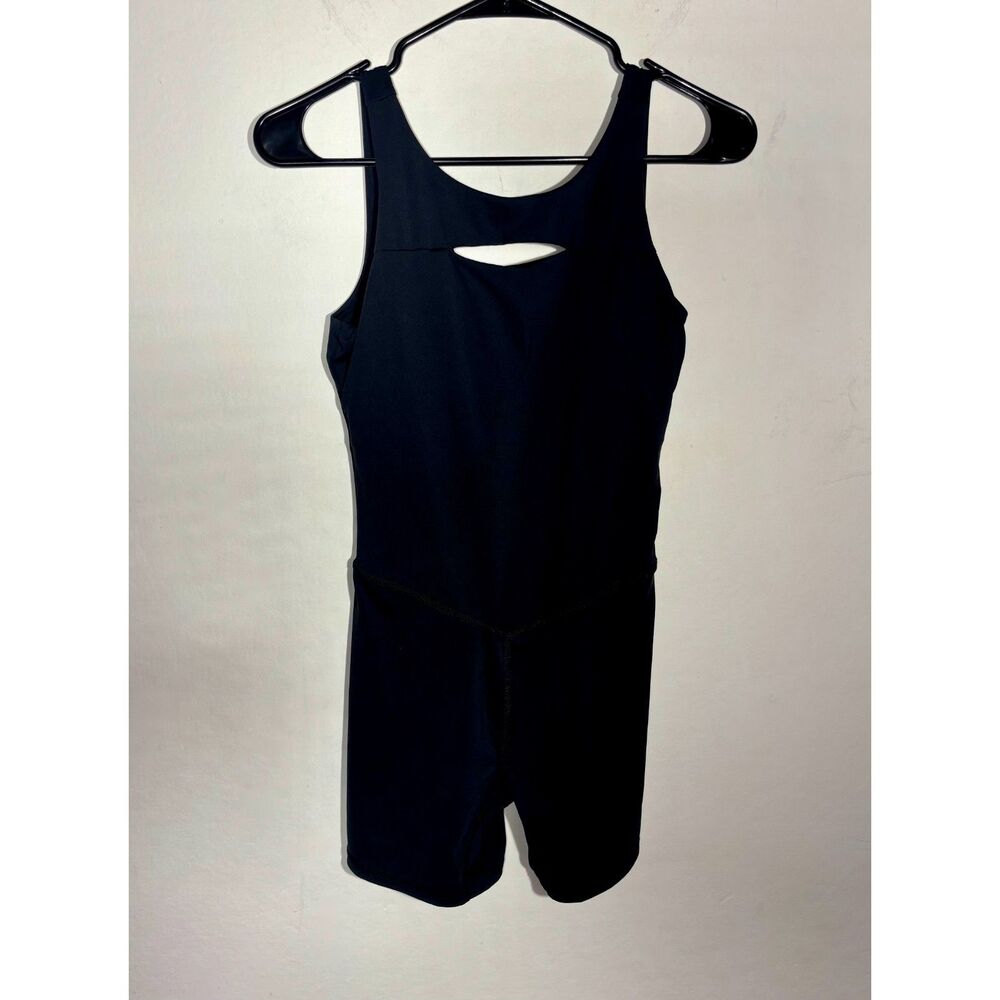 JoyLab Womens Small Black Cutout Strappy Back Athletic Romper Bodysuit Unitard